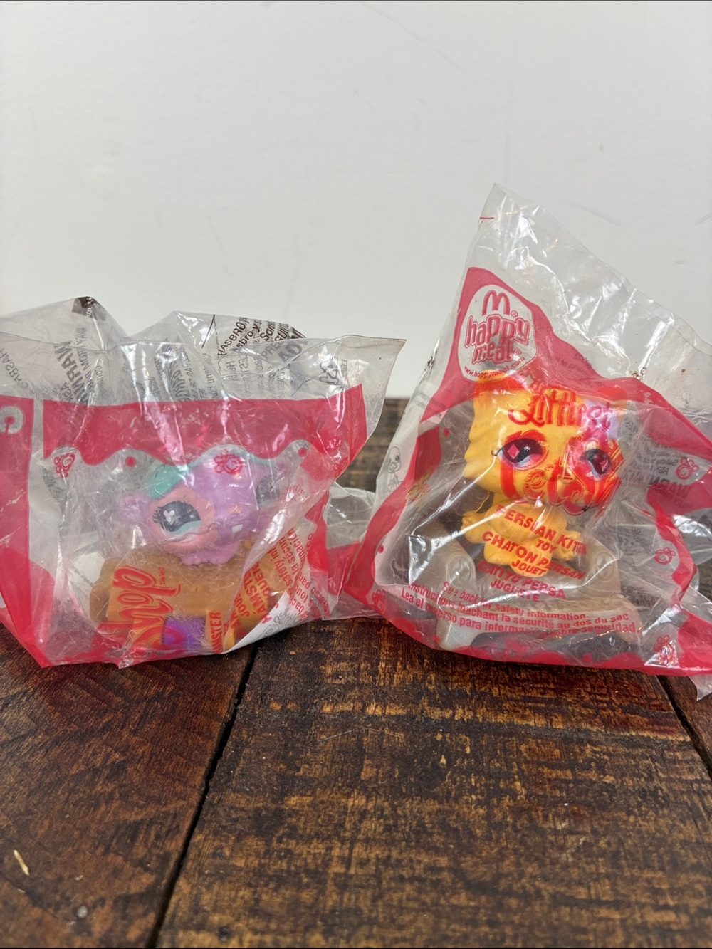 2- LPS Littlest Pet Shop Happy Meal Toy McDonald's In Bag Hamster Persian Kitten